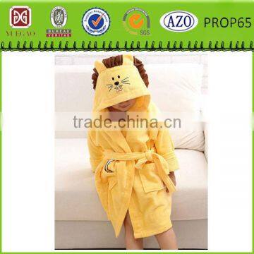 2015 new design coral fleece kids animal bathrobe