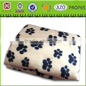 100% polyester polar fleece paw print fleece blanket