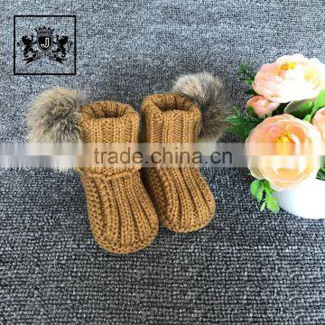 Wholesale 0-3-6-12 Month Kids China Manufacturers Crochet Knitted Slippers Hand Knit Booties Soft Baby Shoes