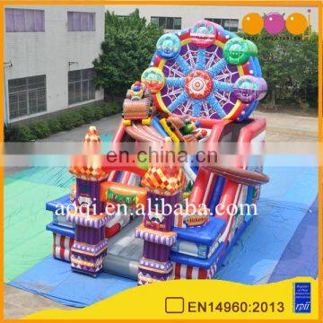 2017 amusement park game sky wheel inflatable slide playground children inflatable jumping slide bouncer for sale