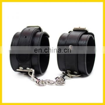 black pu leather wrist and ankle restraint, sex play toy