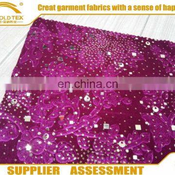 Polyester spandex printed velour fabric/ printing / stampa / knitted fabric ks velvet with spangle