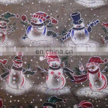 christmas coming snowman pattern printing organza decoration