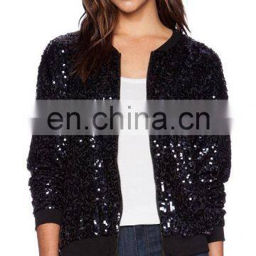 Autumn fashion Women bomber jacket /bling bling sequin jacket