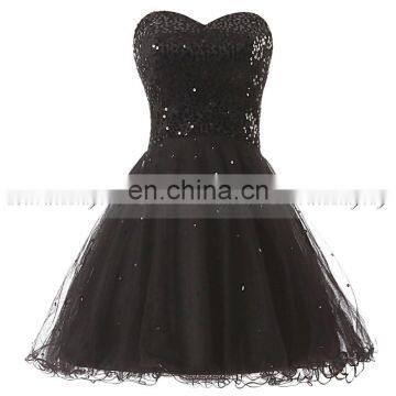 Latest Youthful Sweetheart Sleeveless Lace-up Tulle Sequins Mini Homecoming Dresses SD032 photo-3