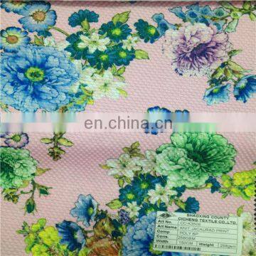 Shaoxing Onway micky mouse design flower printed knit fabric for kid summer shirts