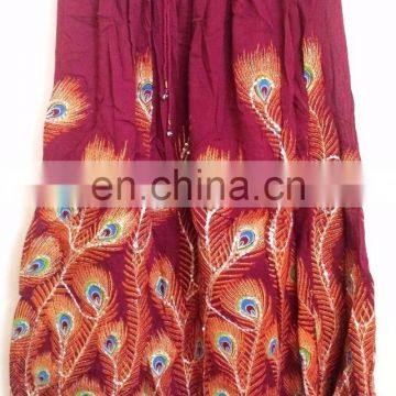 Indian Traditional Boho Gypsy Hippie Summer Skirts Rayon Boho Hippie Casual Sequin Work Long Embroidered Skirts Wrap Wholesale