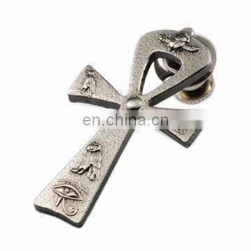 3d Custom Logo Metal Clip Emblem for Cloth Wallet, Personalized Logo Hat Pin Boats Riveting SILVER Lapel Pin photo-4