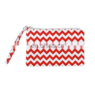 R0035 Red Chevron Canvas Stylish Coin Bag, Cellphone Bag