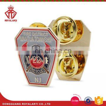 Factory Price Custom Fire Rescue Lapel Pin in Gold Plated