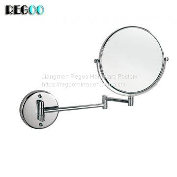 Makeup Mirror Round 3X Magnifying Folding Magic Wall Mounted Antique Brass Cosmetic Mirror