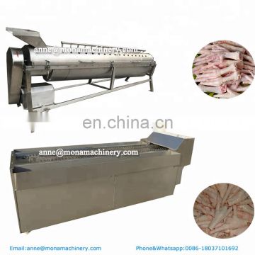 1500 kg/h chicken feet peeling production line