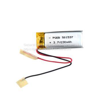 501537 3.7V 230mah factory supply rechargeable Lithium Ion Polymer battery