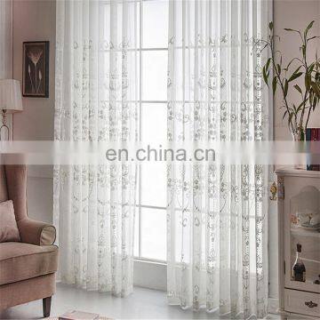 Cotton embroidered organza fabrics floral lace embroidery sheer curtain fabric