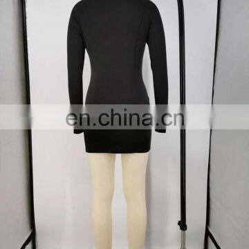 Plus Size Long Sleeve Sexy Bodycon Girls' Dresses Casual Sport Fall Short Mini Dress Women Dresses Women Casual Dresses photo-3