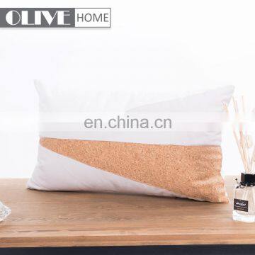 2018 Spring Design 30*50CM Velvet Geometry Applique Cork Sofa Waist Cushions photo-2
