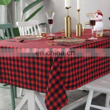 New Year Christmas Tablecloth Retro Plaid Cotton Linen Fabric Nordic Household Rectangular Banquet Table Cloth photo-2