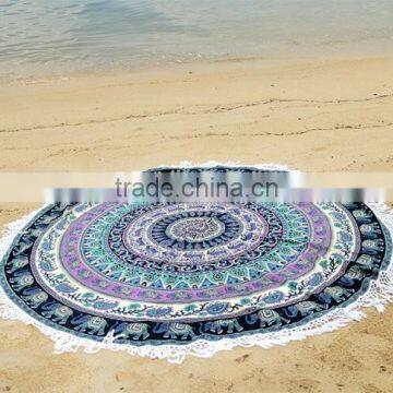 Indian Mandala Fringe Tassel Round Roundie Beach Throw Tapestry Picnic Beach Sheet Coverlet