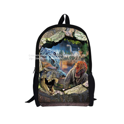 Wholesale Small Quantity Custom Design Cool Dinosaur Backpacks Cartoon Animal Schoolbags for Primary School Students