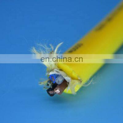 Double sheath ROV cable with 6 single mode optica fiber and pipe tube neutral buoyancy tether