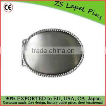 Custom design and logo Plain Antique Silver Oval belt buckle