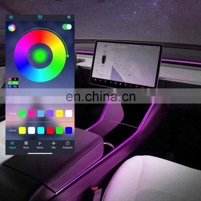 Center Console Neon Light Tubes For Tesla Model 3/Y 2019-2021 Dashboard RGB  LED Strip Lights With App Control