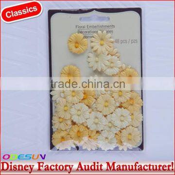 Disney Universal NBCU FAMA BSCI GSV Carrefour Factory Audit Manufacturer floral embellishments velvet hydrangeas with glitter 48