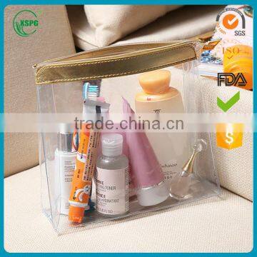 clear plastic PVC cosmetic bag with zipper