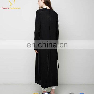 Женская длинная cashmere-кардиган в стиле пальто с поясом photo-5