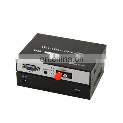 1 Pair 1 Channel VGA Fiber Optic Transmitter Receiver VGA Video Audio Converter Extender