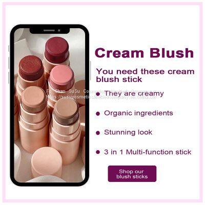 Blush New Private Label Customize Blusher Low Moq Custom Matte Vegan Pink Cream Blush Stick photo-5