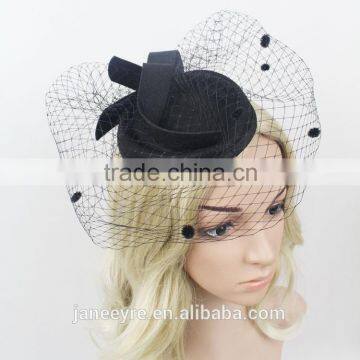 New Design Women 100% Wool Felt Hat/Chuch Hat With Veil photo-2
