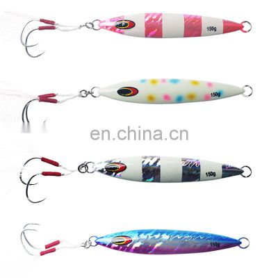 120g  sea bass mackerel mullet lure metal jig fishing lure lead jig with jigging hook