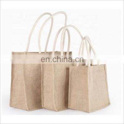 Custom Print Simple Linen Canvas Tote Eco Hand Shopping Bag