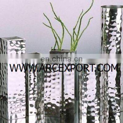 Large Hammered Design Aluminium Flower Vases