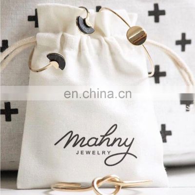 Pandasew 8*10 cm Printed Customized Size Gift Bag Jewelry Pouch Cotton Canvas Drawstring Pouch