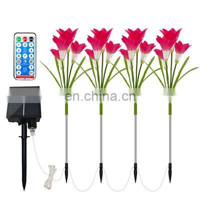 Amazon High quality outdoor Decoration Led Romantic Packaging Decoration Outdoor Landscape Lighting Rose Flower Lamp