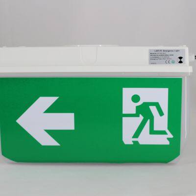 Double Sided Fire Safety Maintained 3W 3Hours Green Exit Sign Waterproof LED Emergency Exit Signal Light photo-5