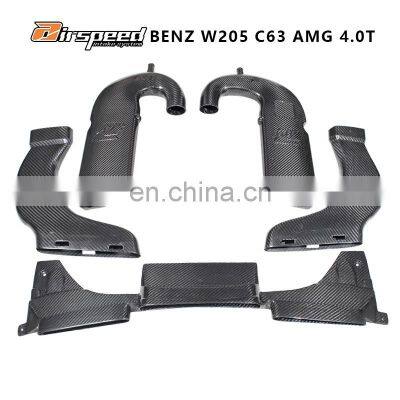 Outstanding Quality 3K Twill Glossy Light Weight Dry Carbon Fiber Engine Air Intake Filter Kit for Mercedes-Benz AMG C63 W205