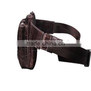 Good Quality Sport Crocodile Pattern Cow Leather Chest Pack Fashion New Style Waist Bag Leisure Single Shoulder Bag for Men photo-3