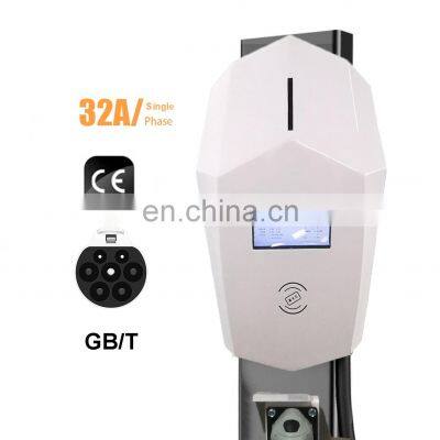 Chinese Car charger AC 32a GB/T ev wallbox 7kw with screen