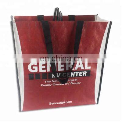 custom reusable foldable large handle nonwoven clothes shopping plastic bags with logos