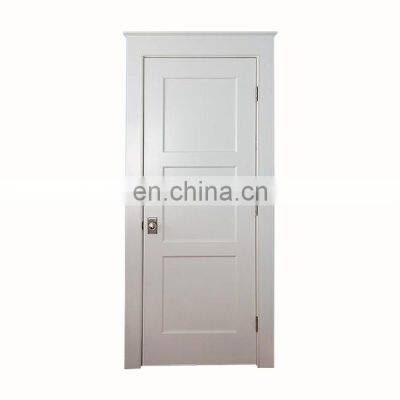 Hotel villa solid core wood white modern apartment sale 3 panel timber slab interior shaker door