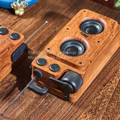Retro Wood Portable Mini Bluetooth Speaker Wireless Loudspeaker Outdoor Speaker Sound System TF FM Radio Music Subwoofer photo-3