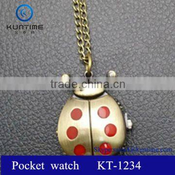 Red dot insects pattern pocket watch key chain or necklace chain pocket watches