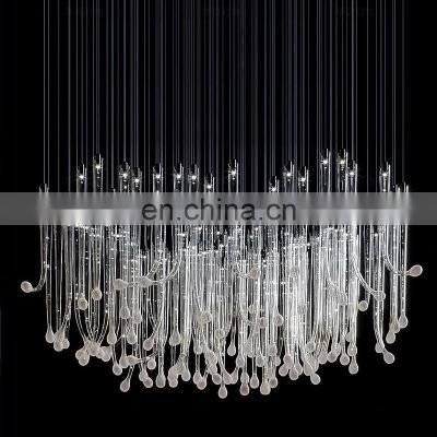 Modern Art Glass Decorative LED Chandelier Large Staircase Light Fixture for Villa Hotel Dining for Elegant Lighting