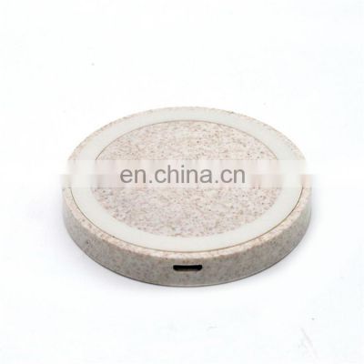 5w Wheat Straw Qi universal Fast Charging Wireless Charger Wireless Phone Charger