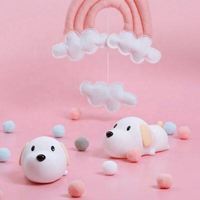 Drop Shipping Dog Night Light Silicone LED Lamp Colorful Rabbit Shaped Touch Sensor USB Charging Silicon For Kids Gift Sleeping photo-4