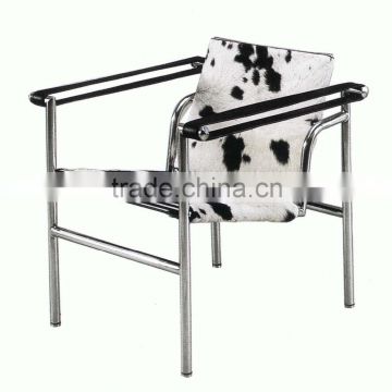 Replica French country chair furniture stainless steel pony skin Le Corbusier basculant chair LC1 ,LC1 Basculant Sling Chair