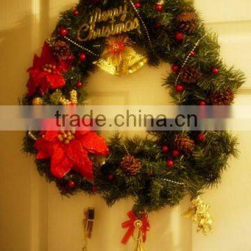 Artificial Green Leaf Made Christmas Swag With Candle for Window Decoration photo-4